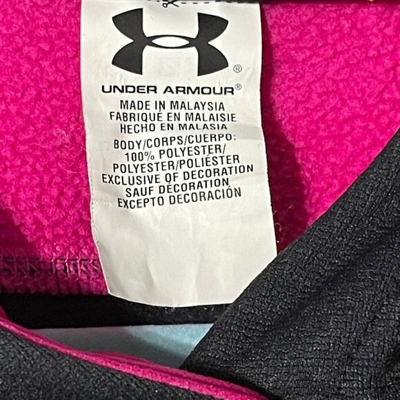 Under Armour Womens Black & Pink Hoodie Sweatshirt With Kangaroo Pocket Size M - Picture 5 of 9